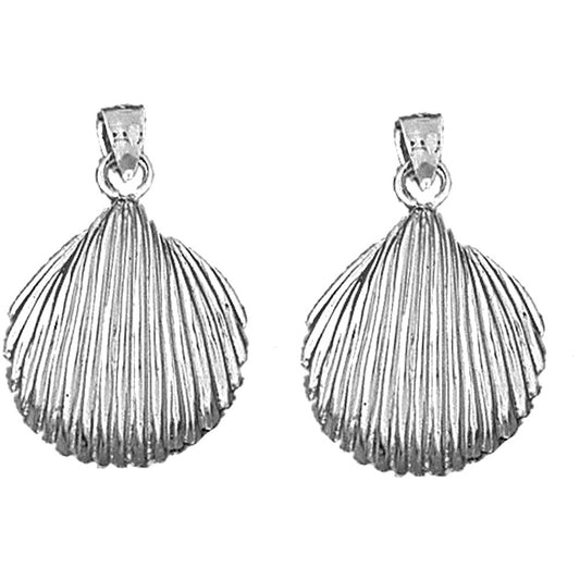 Sterling Silver 26mm Shell Earrings