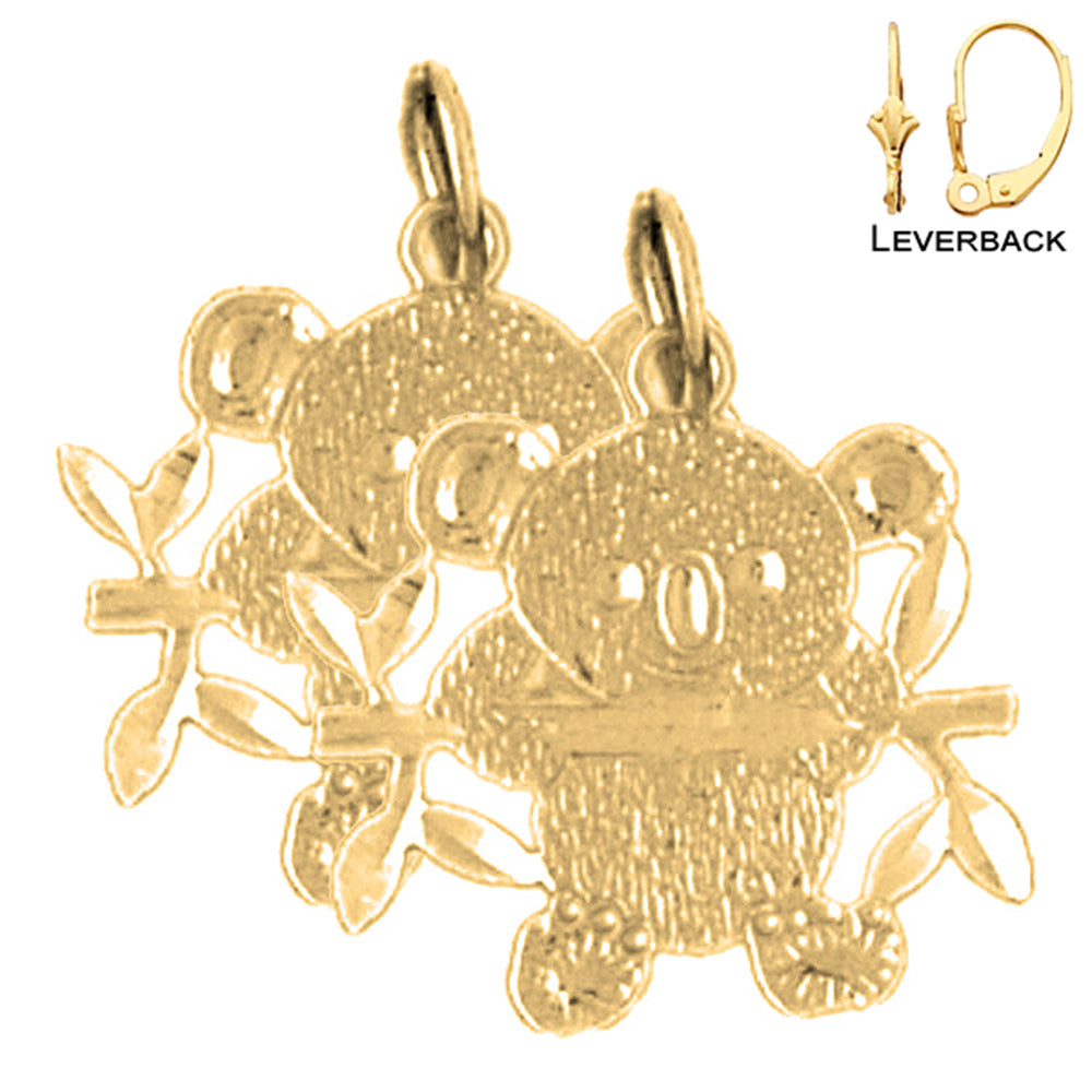 14K or 18K Gold Teddy Bear Earrings