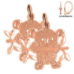 14K or 18K Gold Teddy Bear Earrings