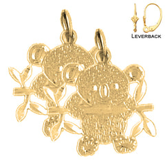 14K or 18K Gold Teddy Bear Earrings