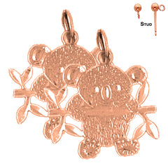 14K or 18K Gold Teddy Bear Earrings