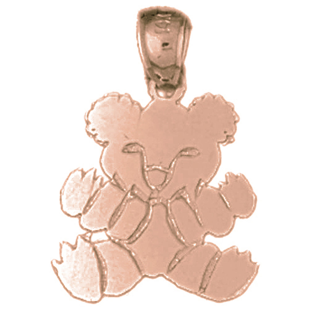 14K or 18K Gold Teddy Bear Pendant