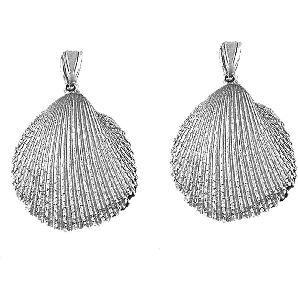 Sterling Silver 37mm Shell Earrings