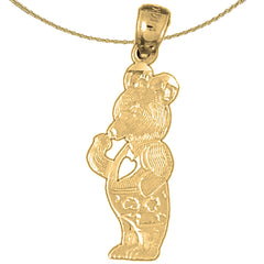 14K or 18K Gold Teddy Bear Pendant