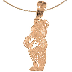 14K oder 18K Gold Teddybär Anhänger