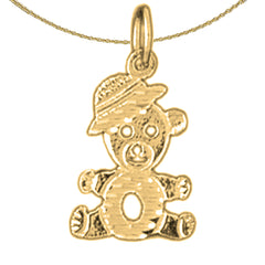 14K or 18K Gold Teddy Bear Pendant