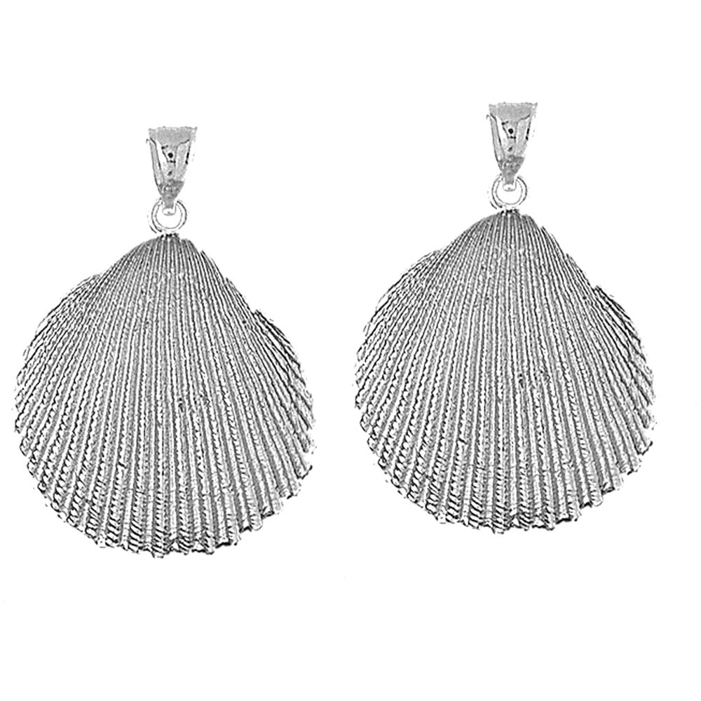 Sterling Silver 43mm Shell Earrings