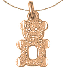 14K or 18K Gold Teddy Bear Pendant