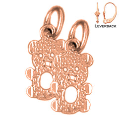 14K or 18K Gold Teddy Bear Earrings