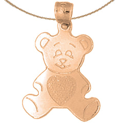 14K or 18K Gold Teddy Bear Pendant