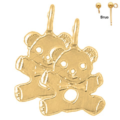 14K oder 18K Gold Teddybär Ohrringe