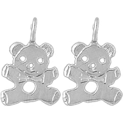 14K or 18K Gold 18mm Teddy Bear Earrings