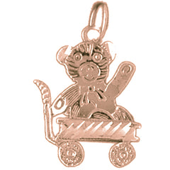 14K or 18K Gold Teddy Bear Pendant