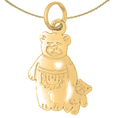 14K or 18K Gold Teddy Bear Pendant