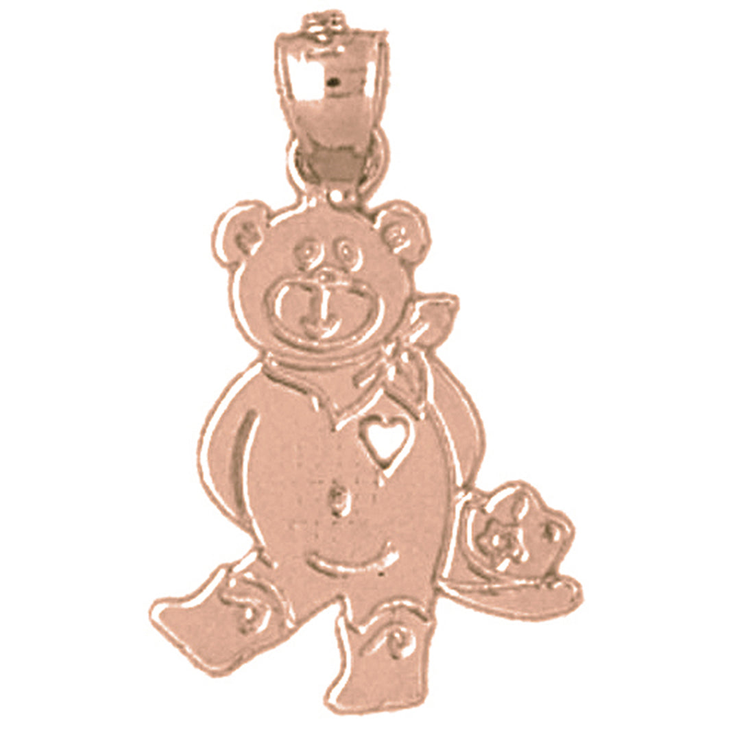 14K or 18K Gold Teddy Bear Pendant