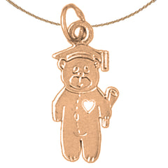 14K or 18K Gold Teddy Bear Pendant