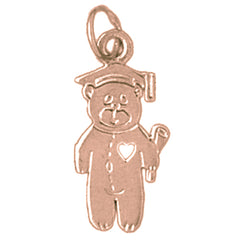 14K or 18K Gold Teddy Bear Pendant