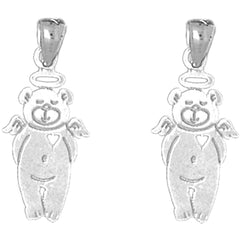 Sterling Silver 24mm Teddy Bear Earrings