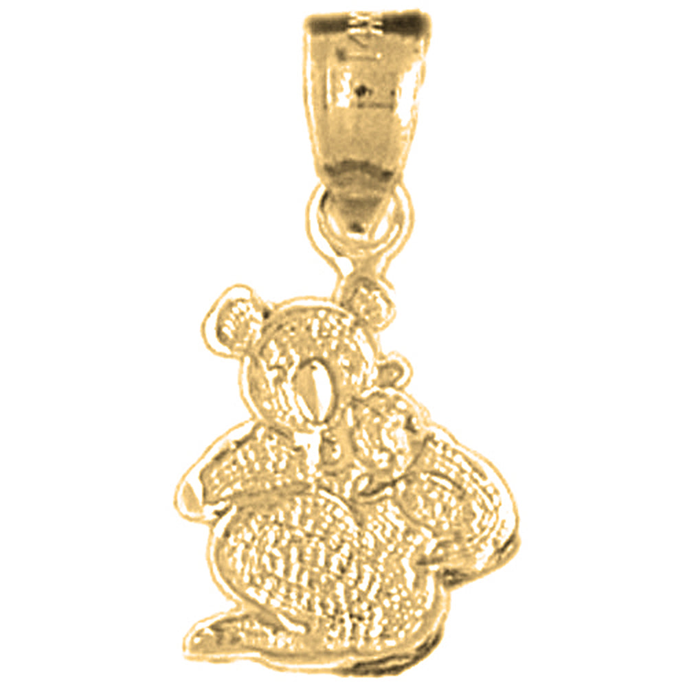 14K or 18K Gold Koala Bear Pendant