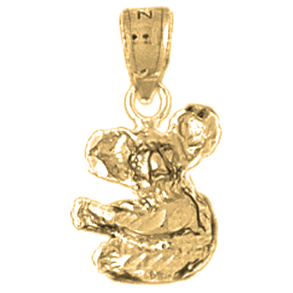 14K or 18K Gold Koala Bear Pendant