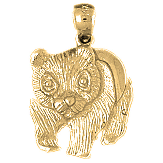 10K, 14K or 18K Gold Panda Bear Pendant