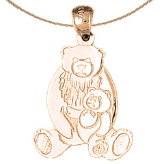 14K or 18K Gold Bear With Cub Pendant