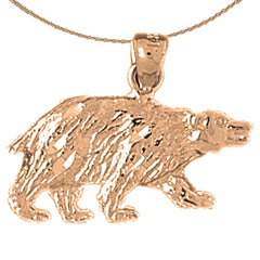 Colgante de oso pardo en oro de 14 quilates o 18 quilates