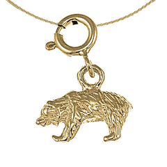 14K or 18K Gold Bear Pendant