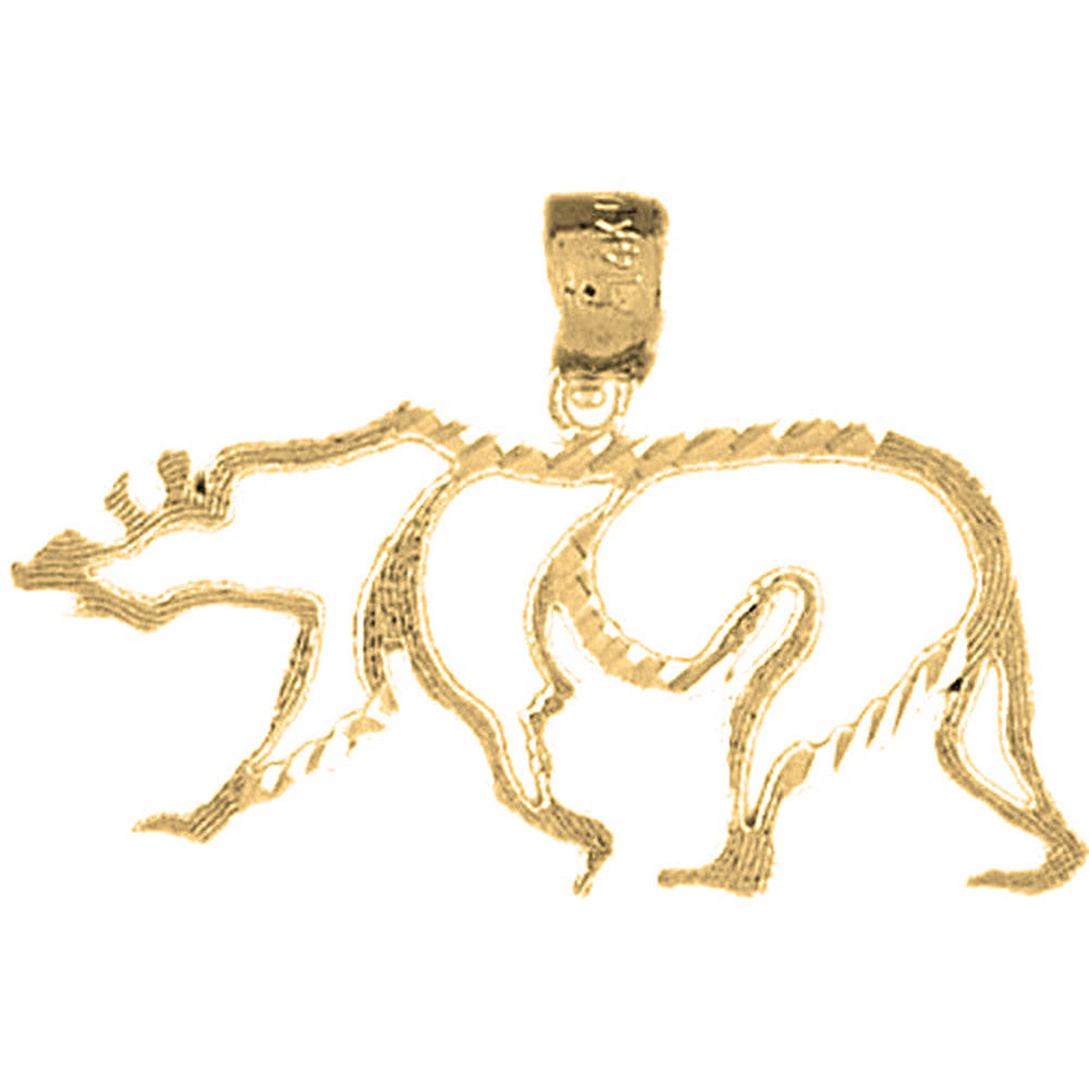 14K or 18K Gold Bear Pendant