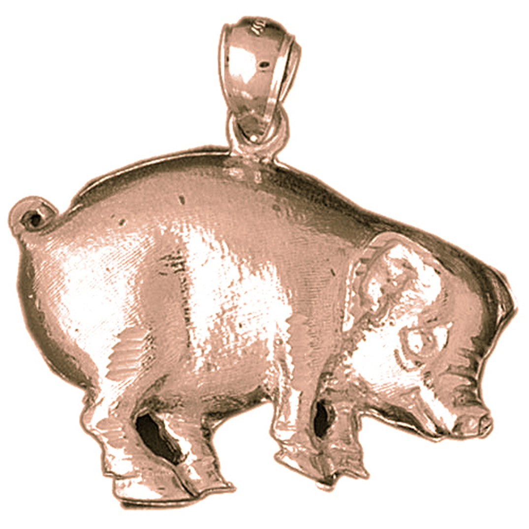 10K, 14K or 18K Gold Pig Pendant