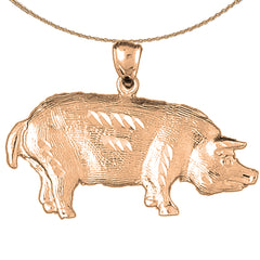 10K, 14K or 18K Gold Pig Pendant