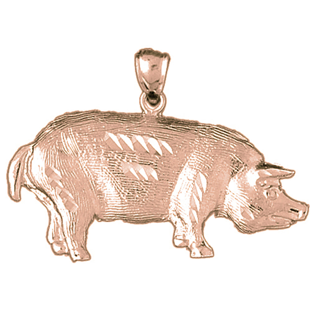 10K, 14K or 18K Gold Pig Pendant