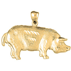 10K, 14K or 18K Gold Pig Pendant