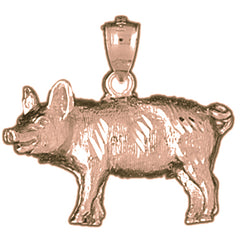 10K, 14K or 18K Gold Pig Pendant