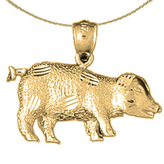 10K, 14K or 18K Gold Pig Pendant