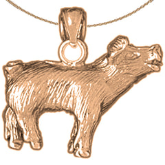 10K, 14K or 18K Gold Pig Pendant