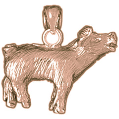 10K, 14K or 18K Gold Pig Pendant