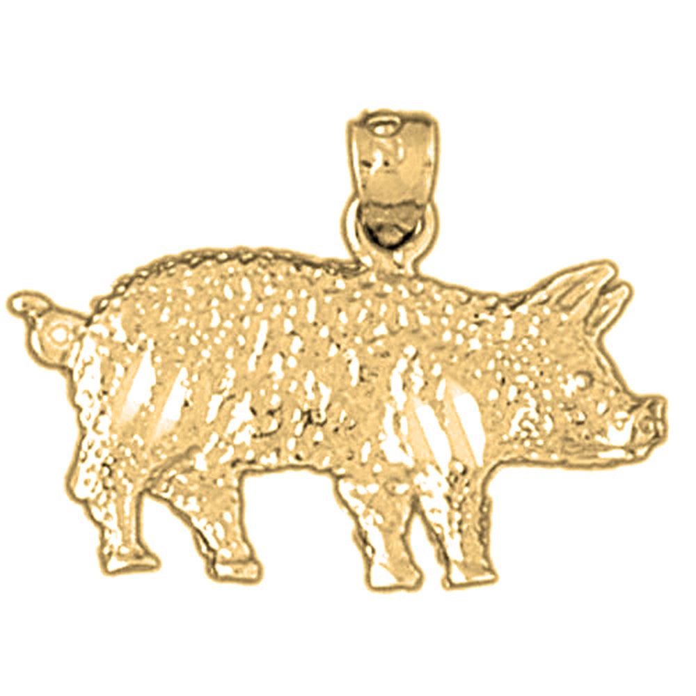 10K, 14K or 18K Gold Pig Pendant