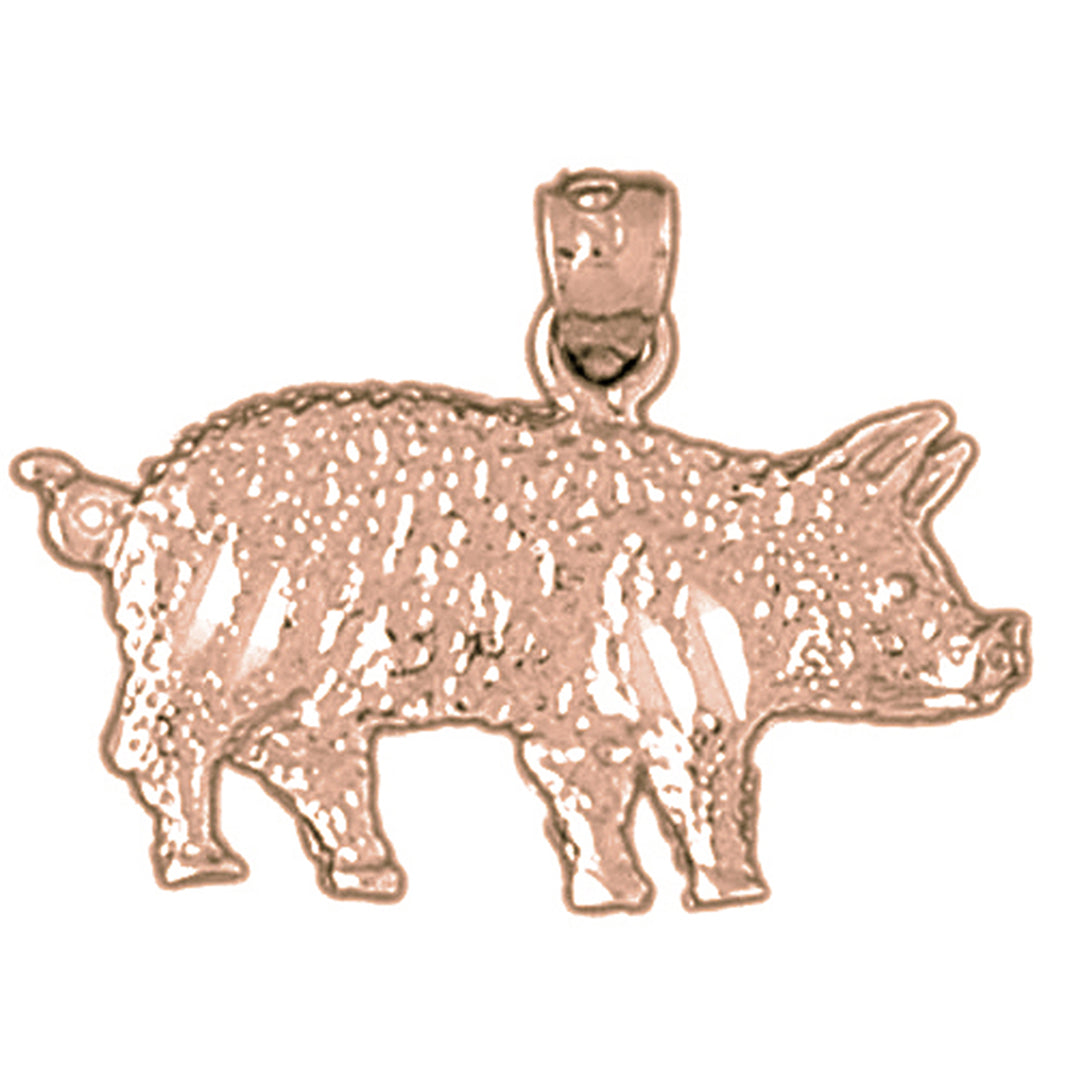 10K, 14K or 18K Gold Pig Pendant