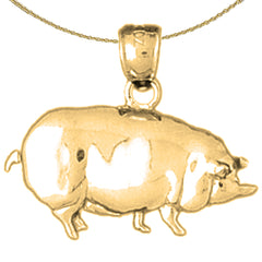 10K, 14K or 18K Gold Pig Pendant