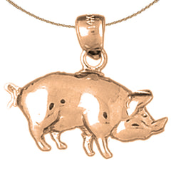 10K, 14K or 18K Gold Pig Pendant