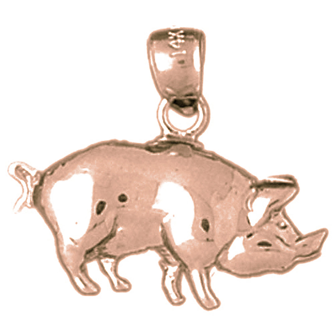 10K, 14K or 18K Gold Pig Pendant