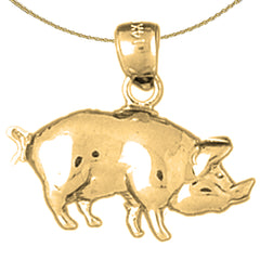 10K, 14K or 18K Gold Pig Pendant