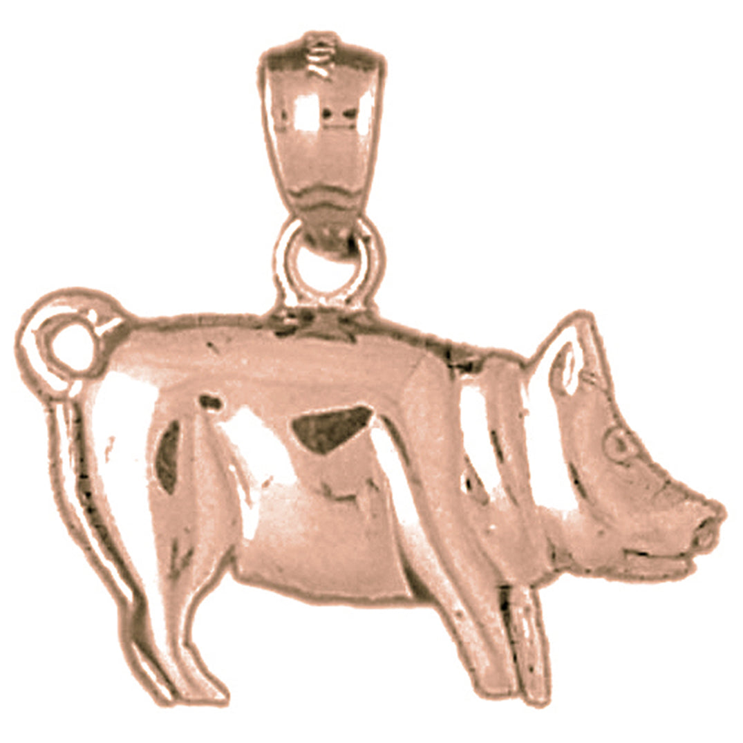 10K, 14K or 18K Gold Pig Pendant