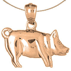 10K, 14K or 18K Gold Pig Pendant