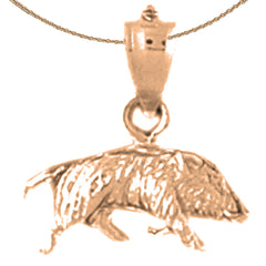 14K or 18K Gold 3D Boar Pendant