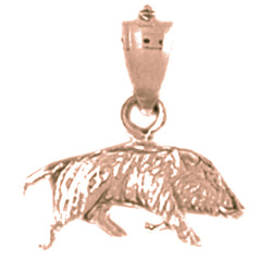 14K or 18K Gold 3D Boar Pendant