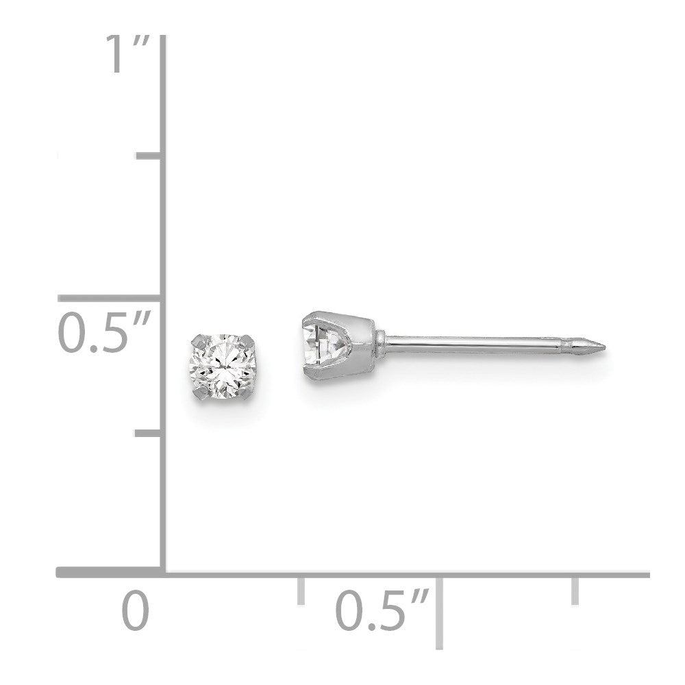 Inverness 18K White Gold 3mm CZ Earrings