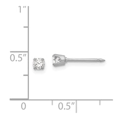 Inverness 18K White Gold 3mm CZ Earrings