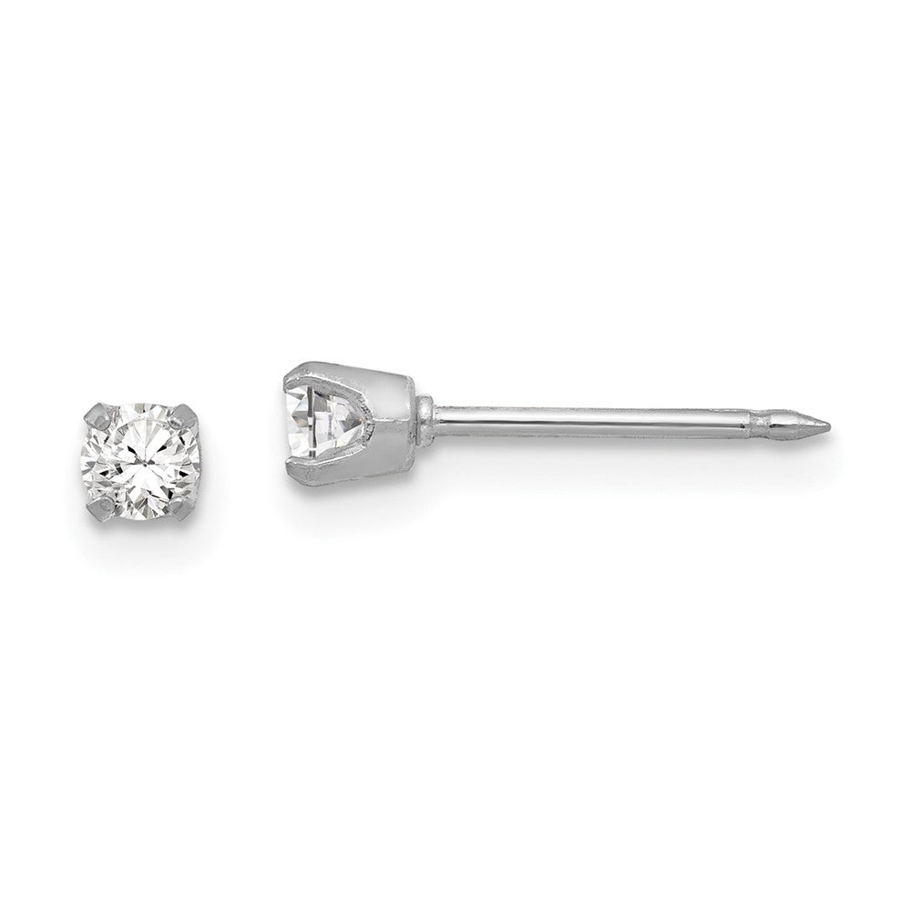 Inverness 18K White Gold 3mm CZ Earrings